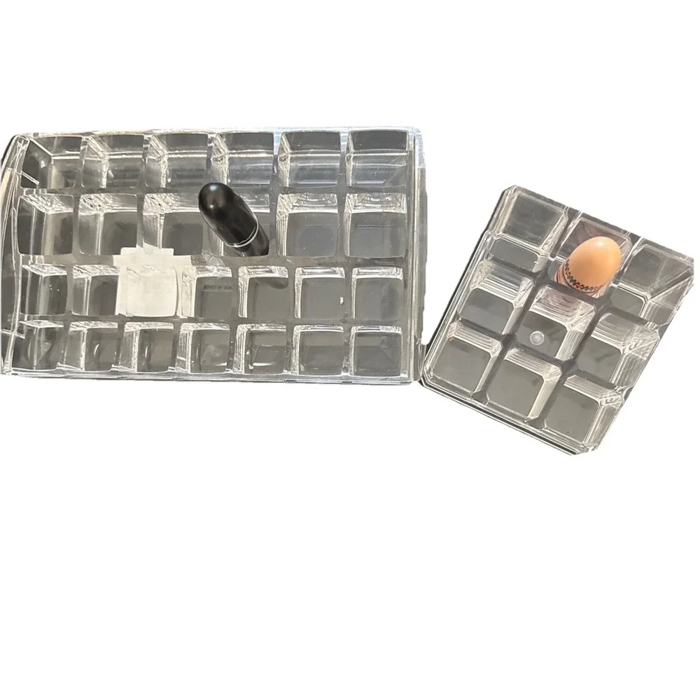 Clear Lipstick Holder Display Case Acrylic Holds 24 pcs Vanity Storage 9 Pcs